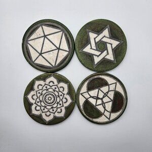 Jeremy Diller – Raku Coasters (set of 4)